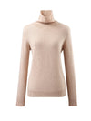COMOBOCA 100% Wool Women's Ribbed Turtleneck Sweater