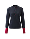 COMOBOCA 100% Cashmere Women's Button Down Contrast Cuff Knit Sweater
