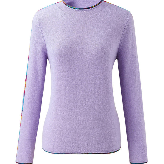 COMOBOCA 100% Cashmere Women's Sweater with Built-in Collar