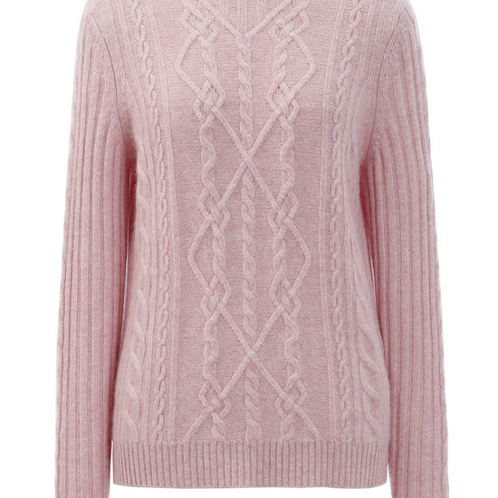 COMOBOCA 100% Cashmere Women's Mock Neck Knit Sweater