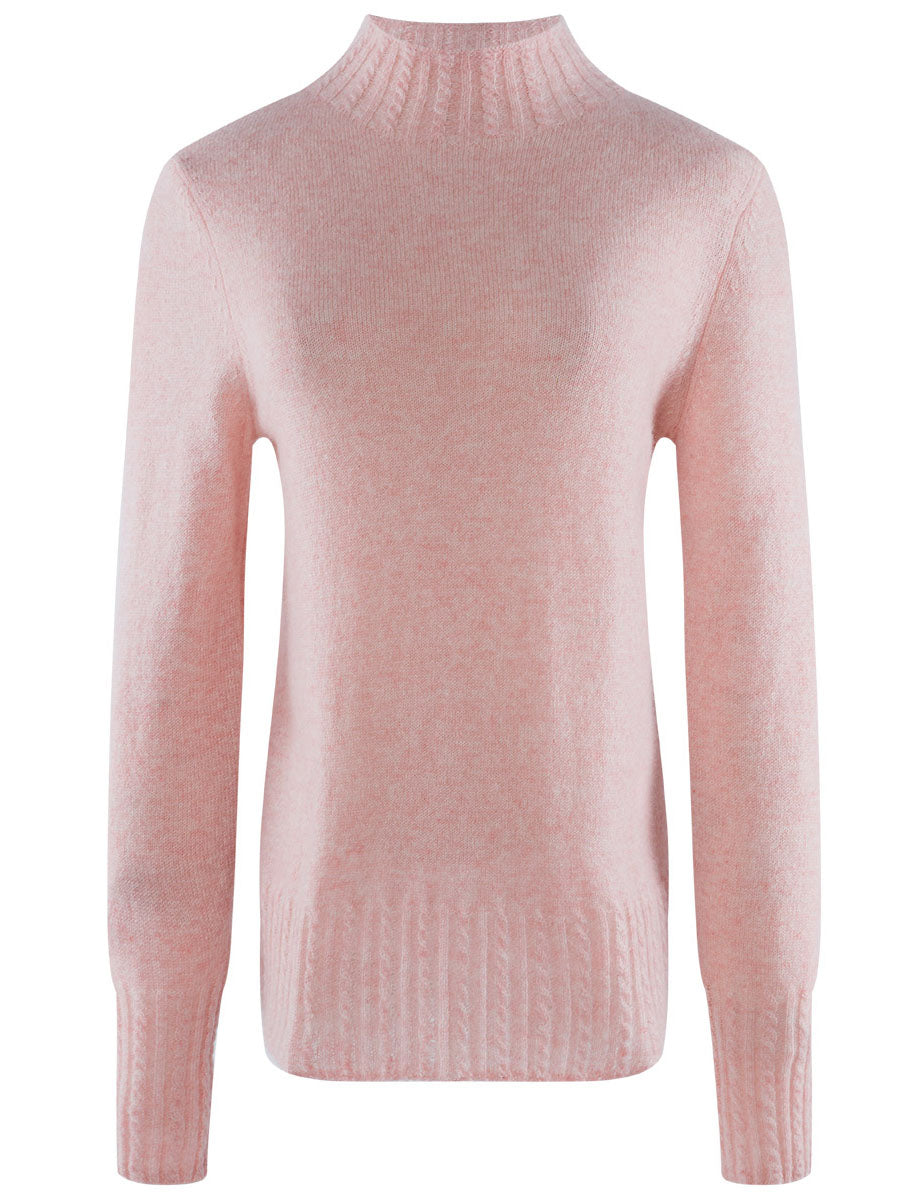 COMOBOCA 100% Cashmere Women's Mock Neck Knit Sweater