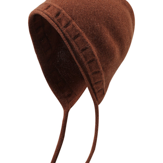 COMOBOCA 100% Cashmere Women's Knit Beanie with Ties