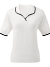 COMOBOCA Women's Casual Contrast Trim Polo T-Shirt