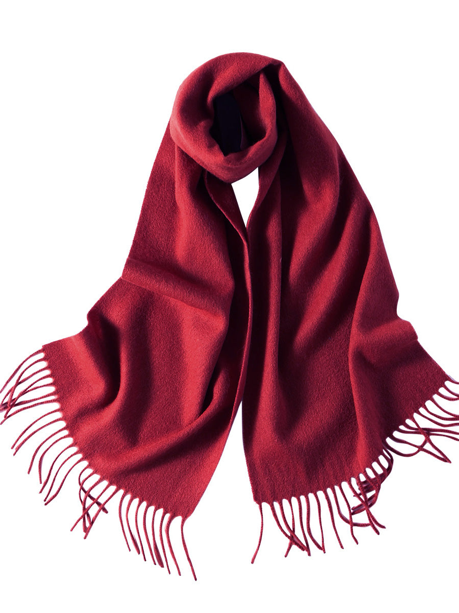 COMOBOCA 100% Wool Fringe Versatile Scarf