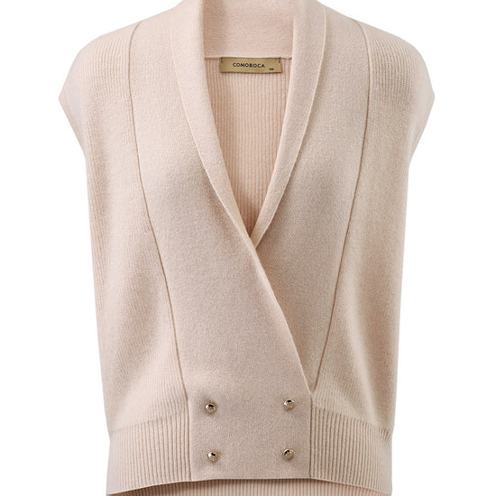 COMOBOCA 100% Cashmere Women's Knit Sleeveless Wrap Vest