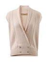 COMOBOCA 100% Cashmere Women's Knit Sleeveless Wrap Vest