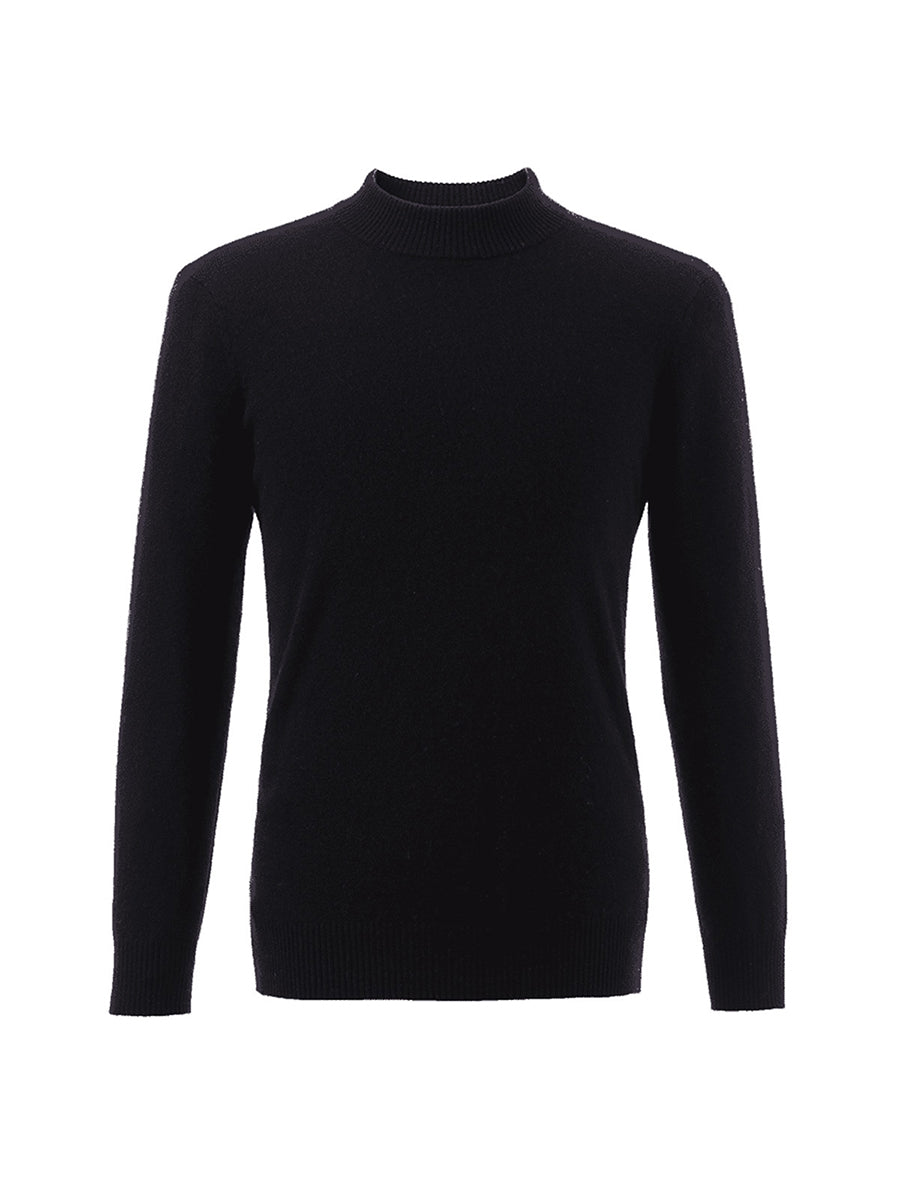 COMOBOCA 100% Cashmere Men's Mock Neck Knit Sweater