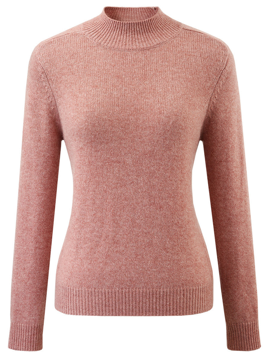 COMOBOCA 100% Cashmere Women's Mock Neck Knit Sweater