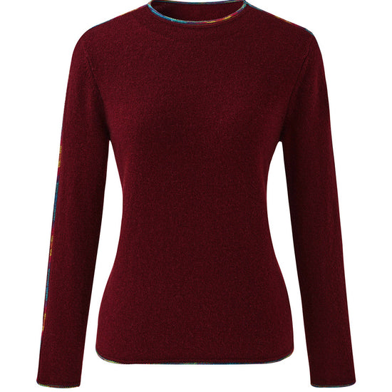 COMOBOCA 100% Cashmere Women's Sweater with Built-in Collar