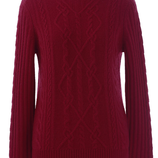 COMOBOCA 100% Cashmere Women's Mock Neck Knit Sweater