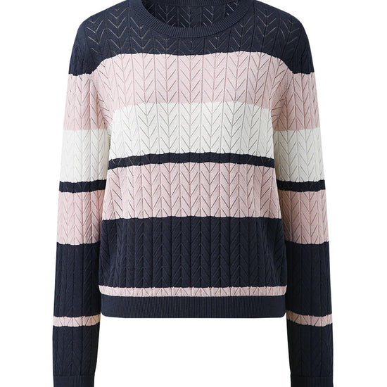COMOBOCA Women's Striped Color Block Sweater