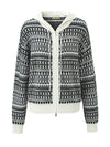 COMOBOCA 100% Cashmere Women's Fair Isle Double Zip Hoodie