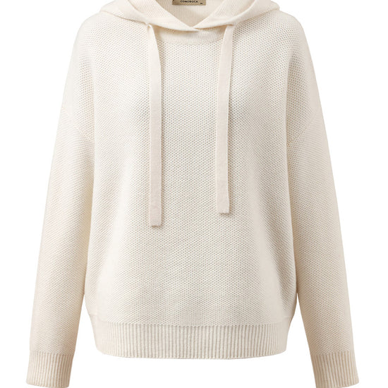 COMOBOCA 100% Wool Women's Sweater Casual Knit Hoodie