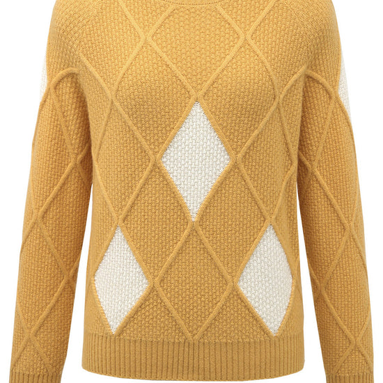 COMOBOCA 100% Cashmere Women's Sweater with Gold&Silver Threads