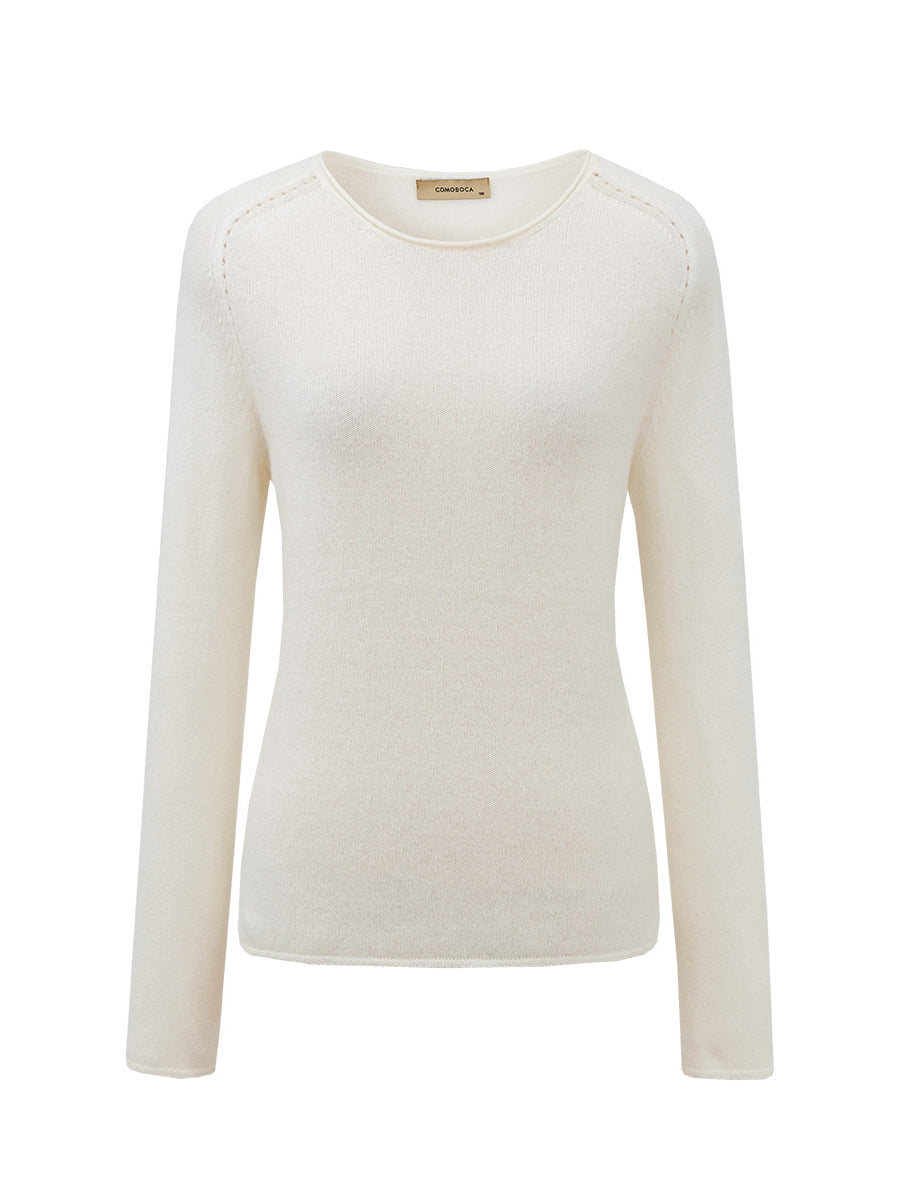 COMOBOCA 100% Cashmere Women's Loose Knit Sweater