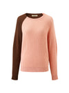 COMOBOCA Pink 100% Cashmere Women's Color Block Knit Sweater