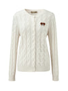 COMOBOCA 100% Cashmere Women's Cable Knit Cardigan