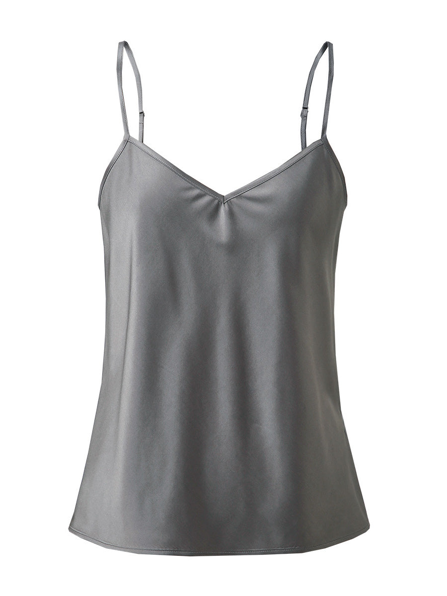 COMOBOCA Women's Silk V-Neck Adjustable Straps Camisole