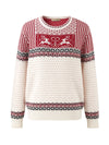 COMOBOCA 100% Cashmere Women's Fair Isle Reindeer Sweater