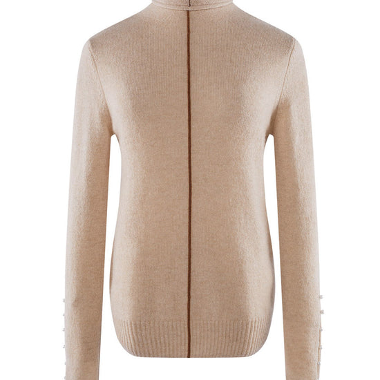 COMOBOCA 100% Cashmere Women's Pearl Buttoned Sweater