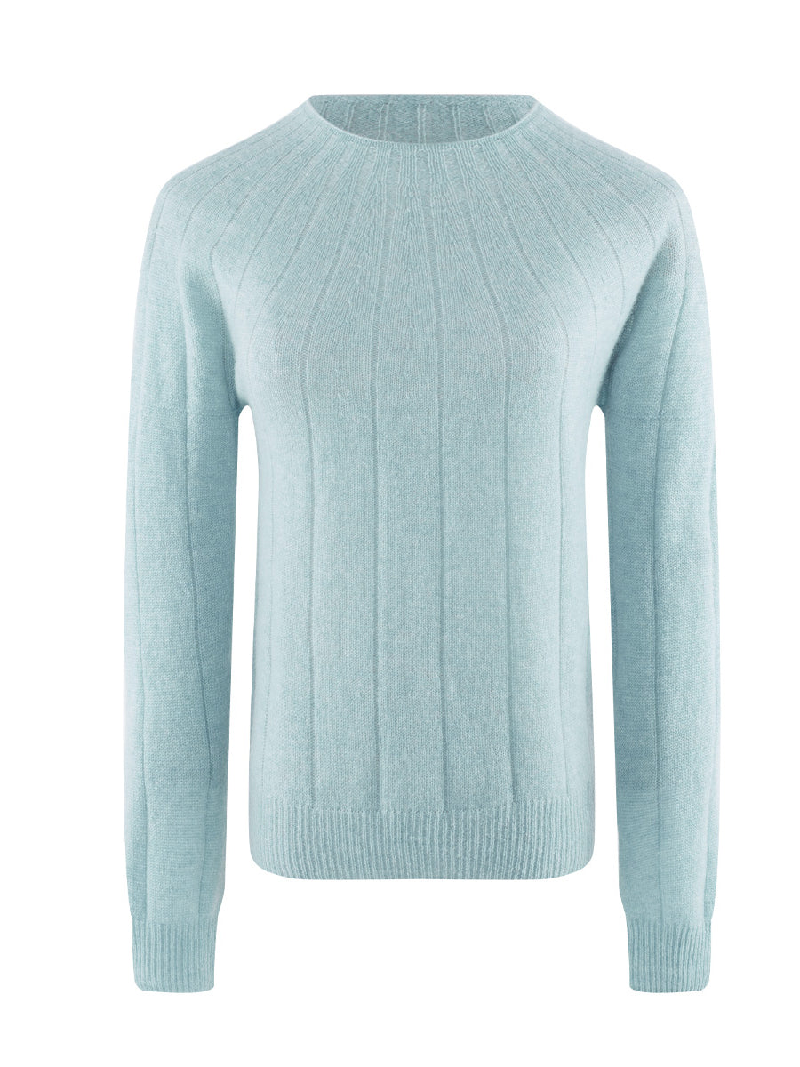 COMOBOCA 100% Cashmere Women's Ribbed Knit Pullover Sweater