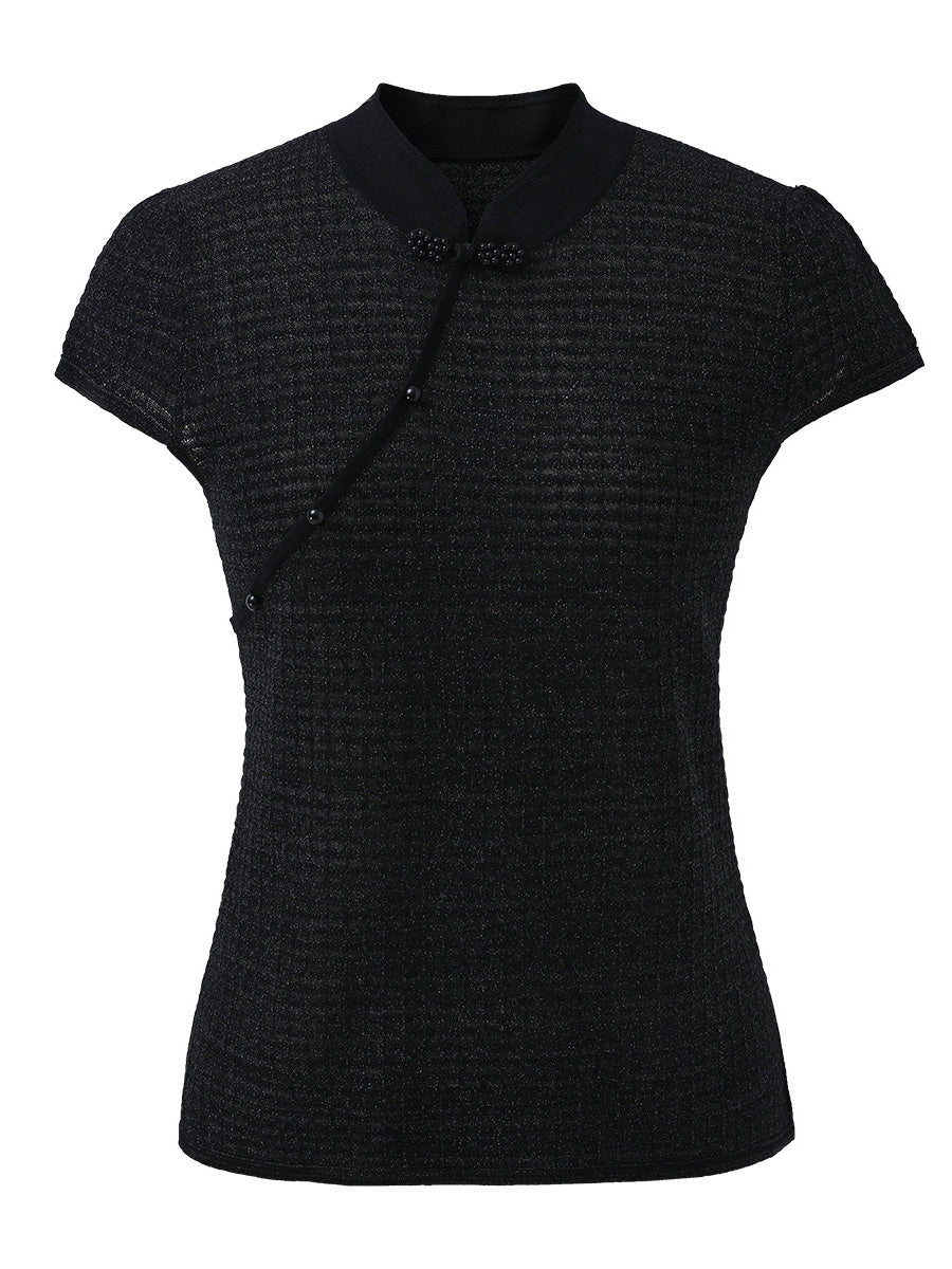 COMOBOCA Women's Textured Pearl Accents Blouse