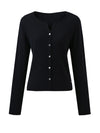 COMOBOCA 100% Wool Women's V-Neck Button Up Cardigan