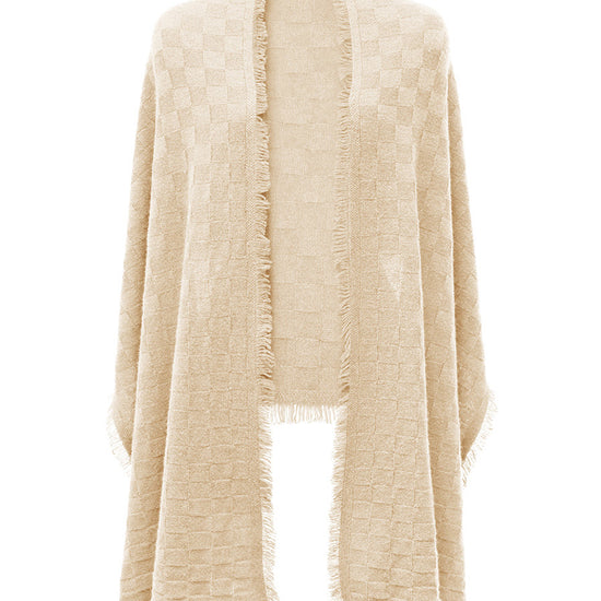 COMOBOCA 100% Cashmere Fringe Solid Color Shawl Scarf