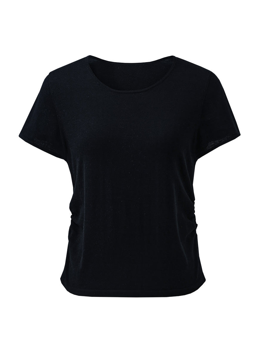 COMOBOCA Women's Round Neck Knit T-Shirt