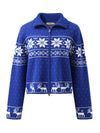 COMOBOCA 100% Wool Women's Winter Wonderland Knit Cardigan
