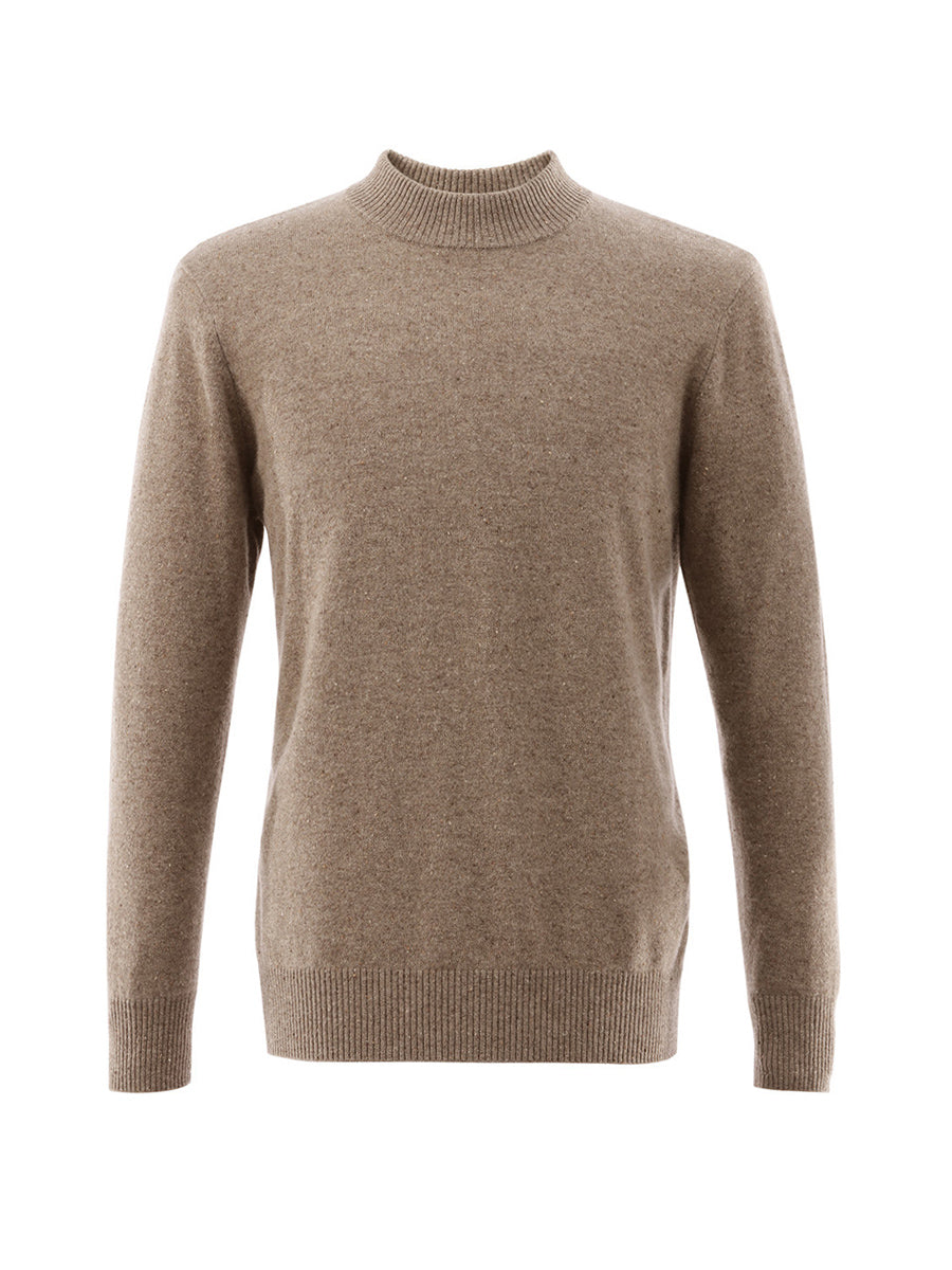 COMOBOCA 100% Cashmere Men's Mock Neck Knit Sweater