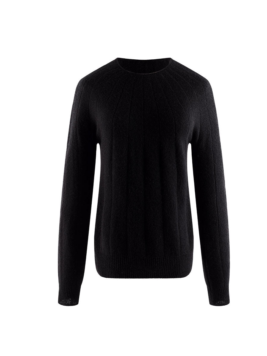 COMOBOCA 100% Cashmere Women's Ribbed Knit Pullover Sweater