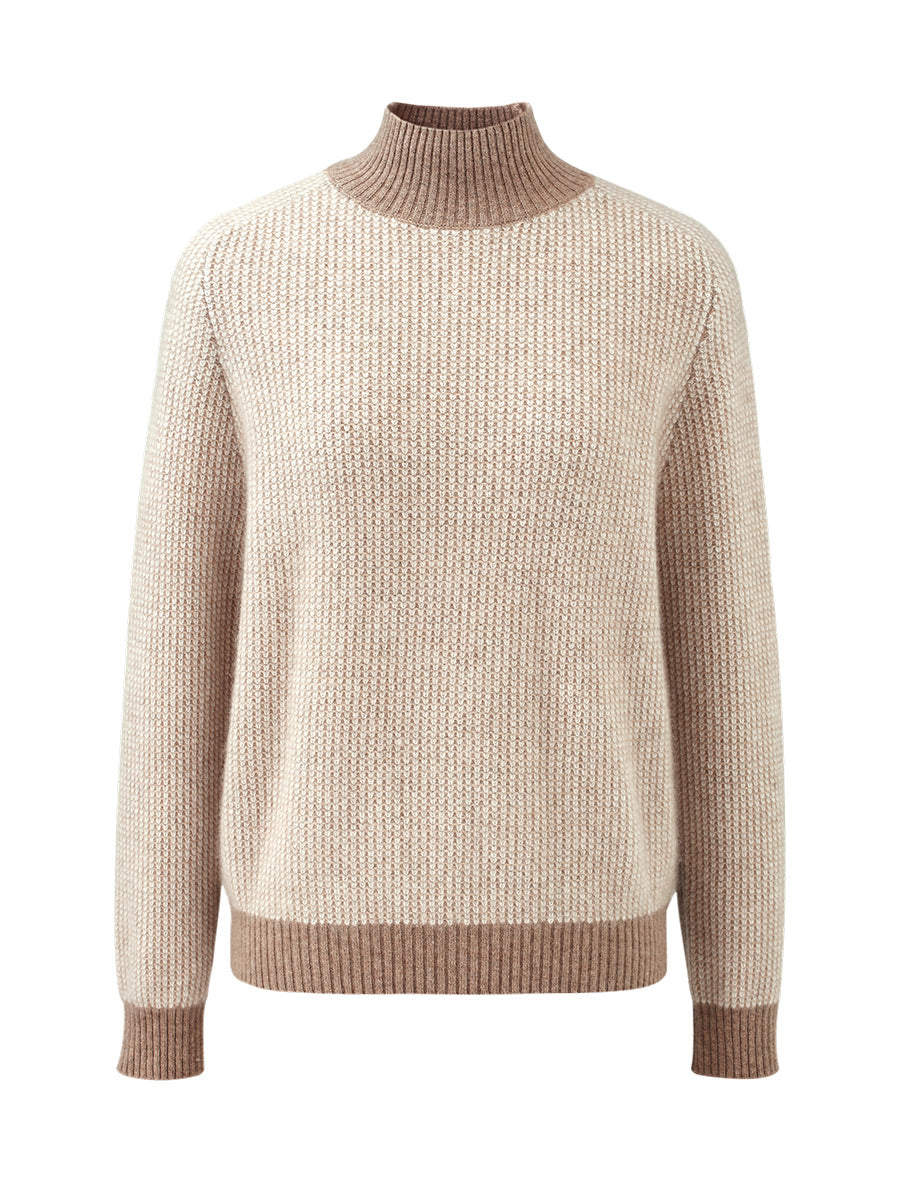 COMOBOCA 100% Cashmere Women's Mock Neck Knit Sweater