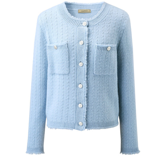 COMOBOCA 100% Cashmere Women's Knit Button Down Cardigan