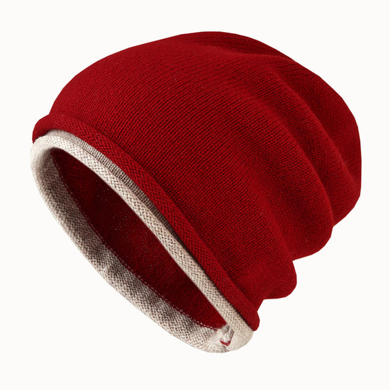 COMOBOCA 100% Wool Women's Double Layered Knit Beanie