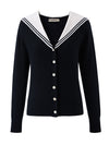 COMOBOCA 100% Cashmere Women's Sailor Collar Cardigan