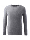 COMOBOCA 100% Cashmere Men's Ribbed Round Neck Knit Sweater