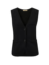 COMOBOCA 100% Wool Elegant Sleeveless Button-Up Vest