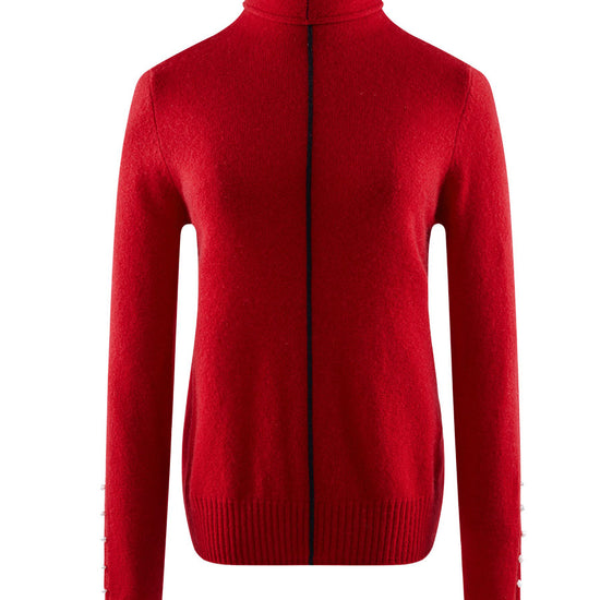 COMOBOCA 100% Cashmere Women's Pearl Buttoned Sweater