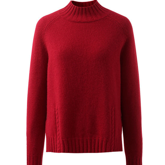 COMOBOCA 100% Cashmere Women's Mock Neck Knit Sweater
