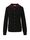 COMOBOCA 100% Wool Women's Contrast Button Down Hoodie