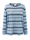 COMOBOCA Women's Striped Back Tie Knit Sweater