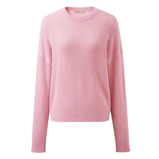 COMOBOCA 100% Cashmere Women's Breathable Mesh Sweater