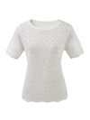 COMOBOCA Women's Sheer Floral Lace Knit T-Shirt