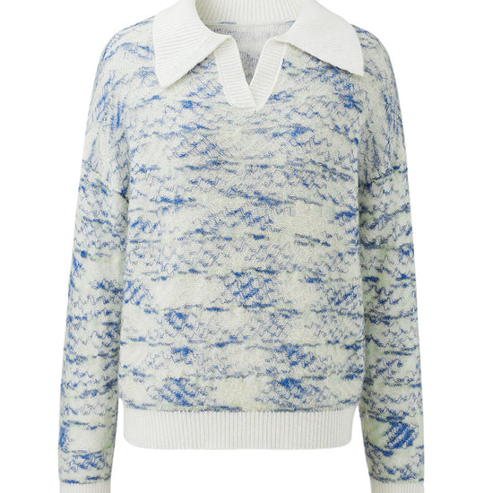 COMOBOCA Women's Wool Ribbed Knit Polo Sweater