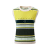 COMOBOCA 100% Cashmere Colorful Geometric Knit Vest