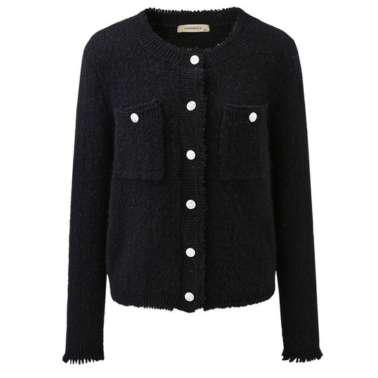 COMOBOCA 100% Cashmere Women's Knit Button Down Cardigan