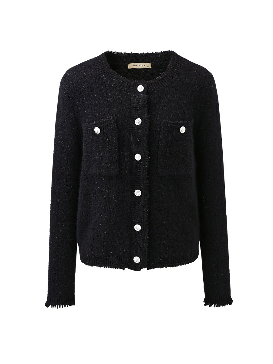 COMOBOCA 100% Cashmere Women's Knit Button Down Cardigan