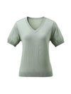 COMOBOCA Women's V-Neck Knit T-Shirt