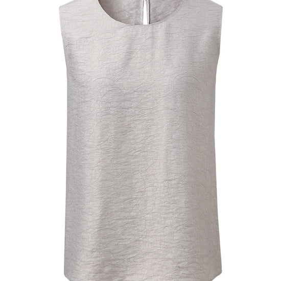 COMOBOCA Women's Textured Back Keyhole Tank Top